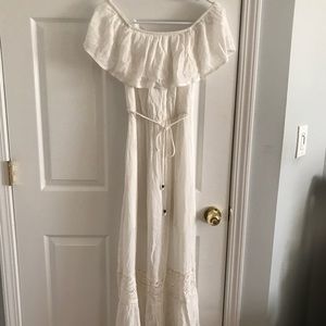 Off the shoulder white sundress